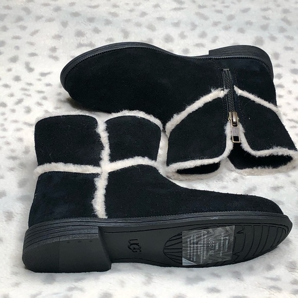 Ugg Coletta Ankle Bootie Suede Shearling Boot - Picture 4 of 7